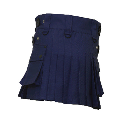 Women Blue Color Utility Kilt