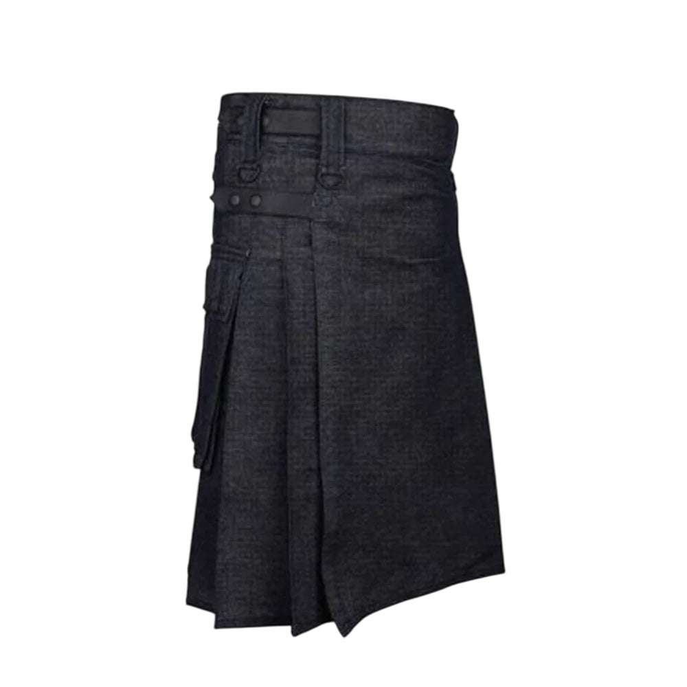 Active Men Denim Utility Kilt