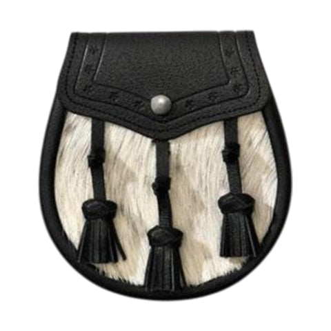 Semi Dress Natural Calfskin Classic Embossed Leather Tassel Sporran