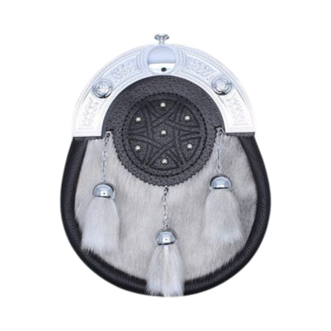 Full Dress Sporran Light Grey Sealskin Made In Scotland