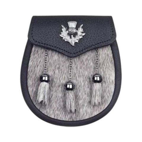 Semi Dress Natural Calfskin Sporran Thistle Badge