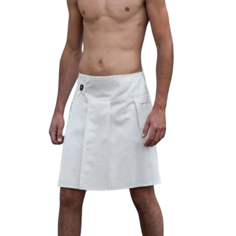 Falcon Designer White Utility Kilt For Men
