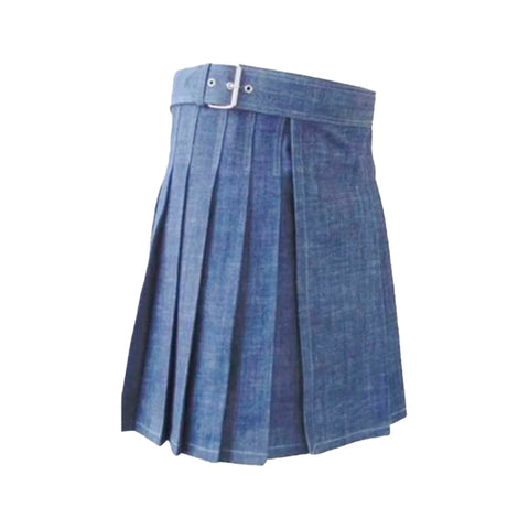 Blue Denim Kilt For Men