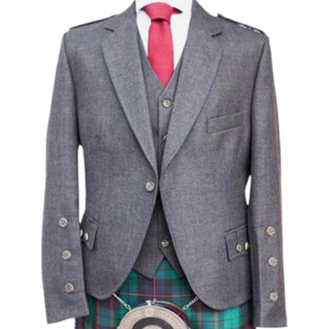 Argyle Kilt Jacket and Waist coat Charcoal Grey