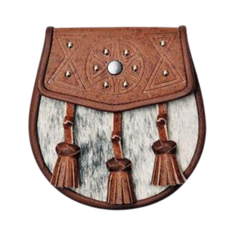 Semi Dress Natural Calfskin Khaki Circular Studded Sporran