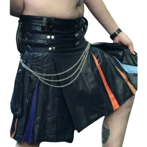 Rainbow Leather Kilt