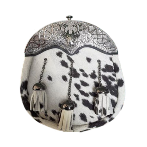 Full Dress Seal Skin Cantle Enamel Stag Style Sporran