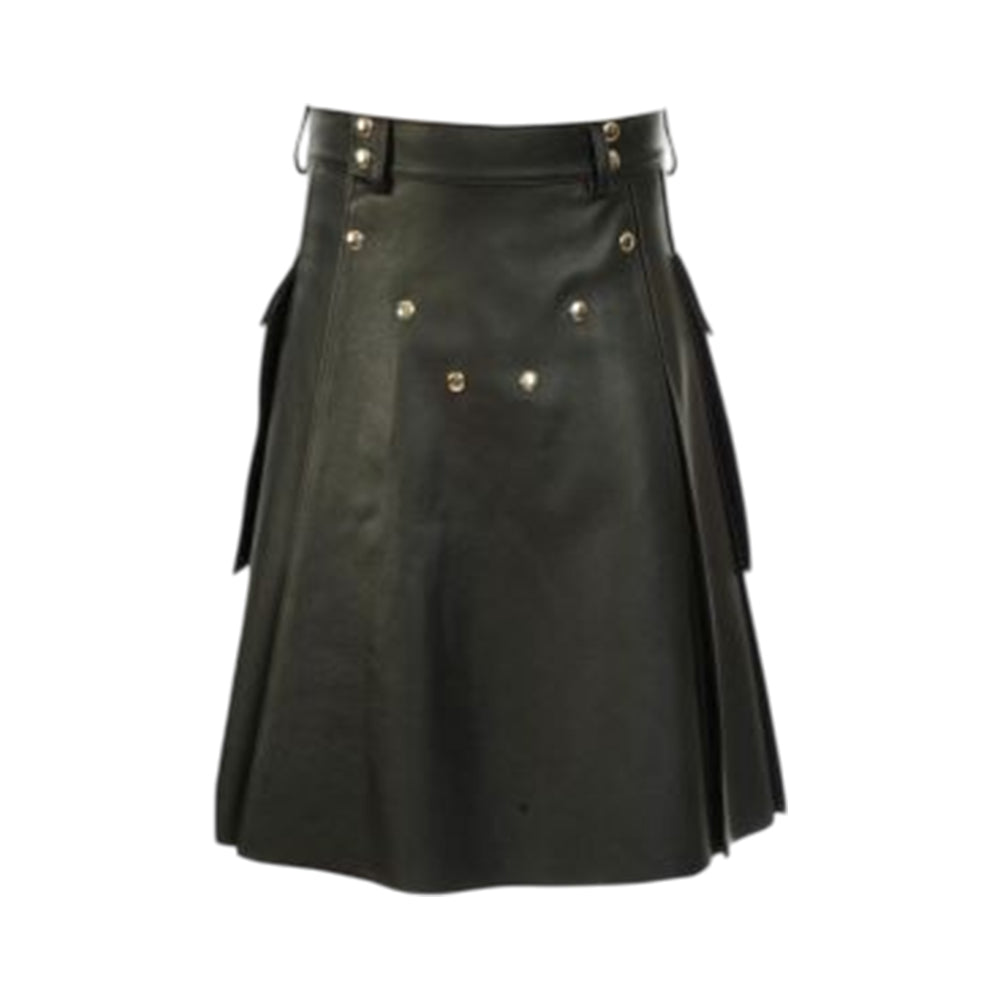 Handmade 100% Genune Leather Kilt
