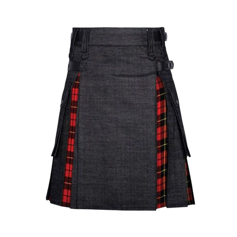 Straight and Slim Fit Denim Kilt