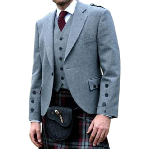 Argyll Kilt Jacket & Waistcoat Light Grey