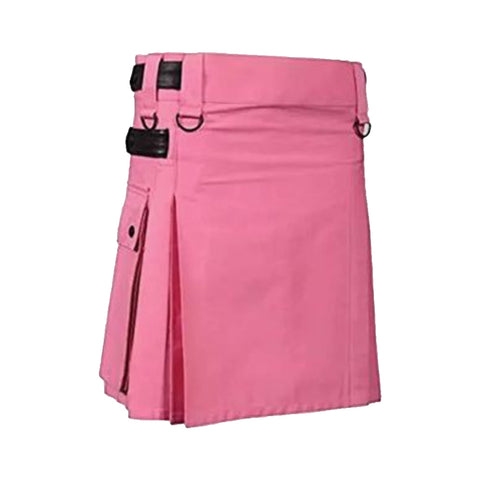 Fashion Utility Kilt For Women With Leather Straps