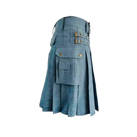 Sky Blue Denim Kilt