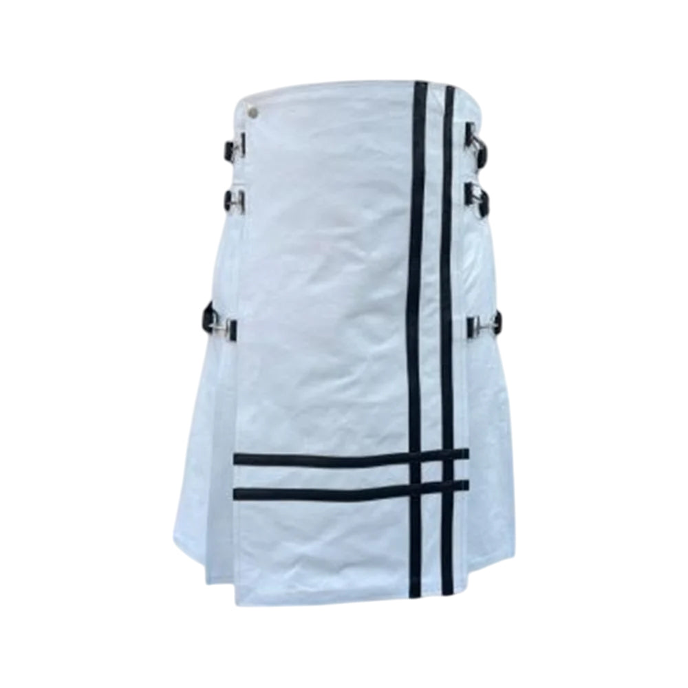White Leather Kilt