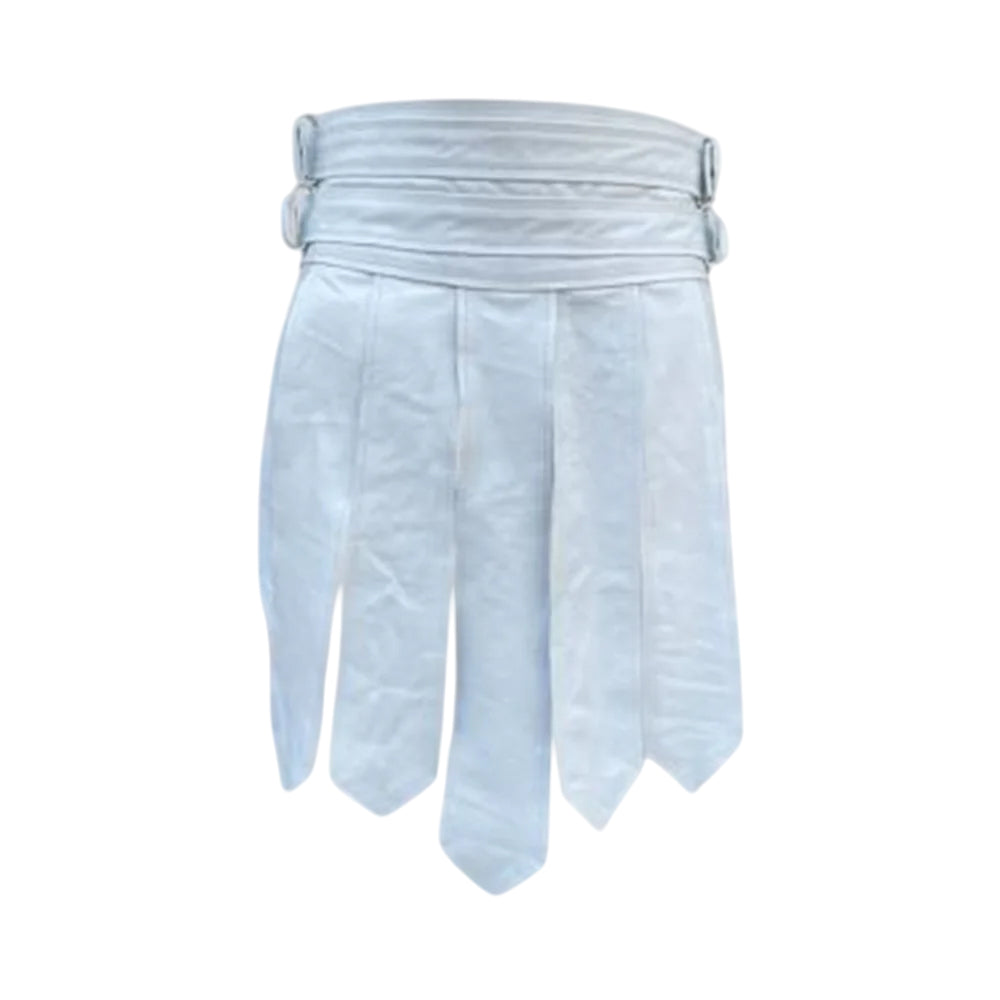 White Warrior Leather Kilt