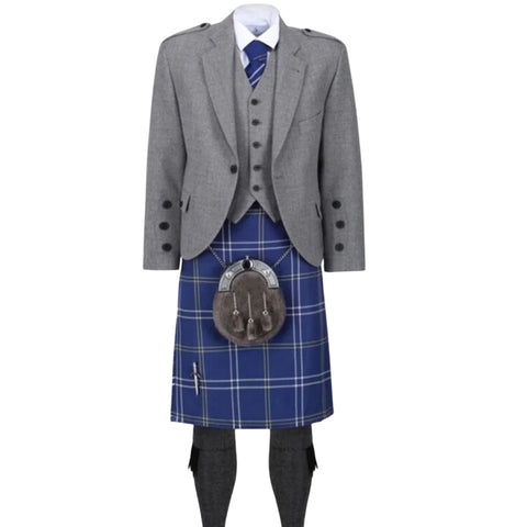 Light Grey Tweed Jacket Greenock Morton Kilt Outfit