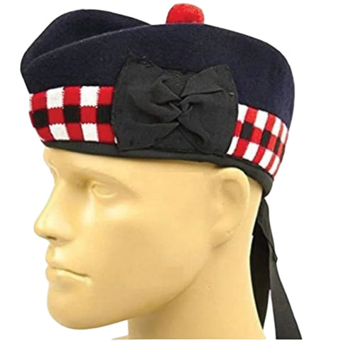 Scottish Glengarry With Red And White Diced Band