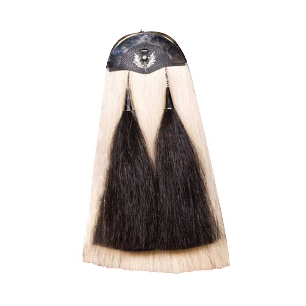 Leather Cantle Chrome Horse Hair Sporrans