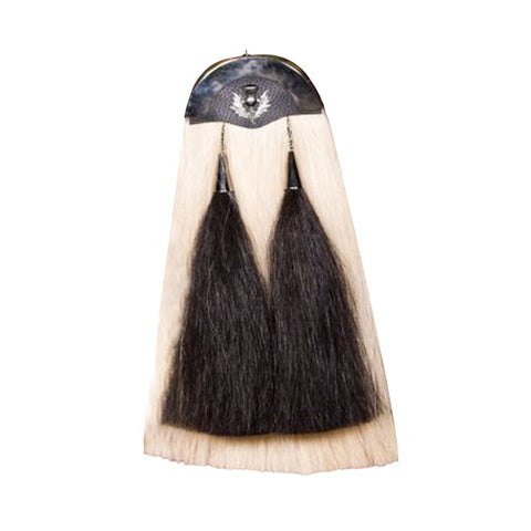 Leather Cantle Chrome Horse Hair Sporrans