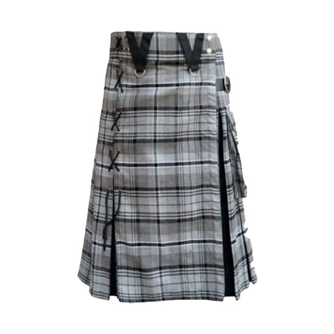 Box Pleated Grey Hamilton Modern Kilt