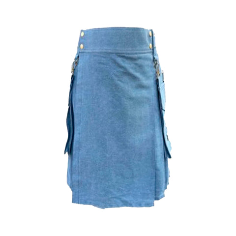 Indigo Denim Kilt For Men