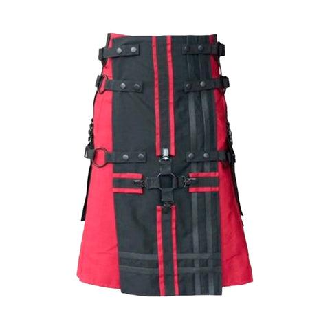 Black & Red Deluxe Hybrid Utility Kilt