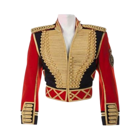 British wool hussar jacket,Michael Jackson leave me alone Military officer Jacket with gold Braiding
