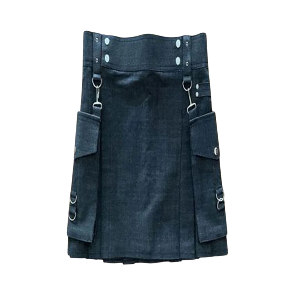 New Black Denim kilt