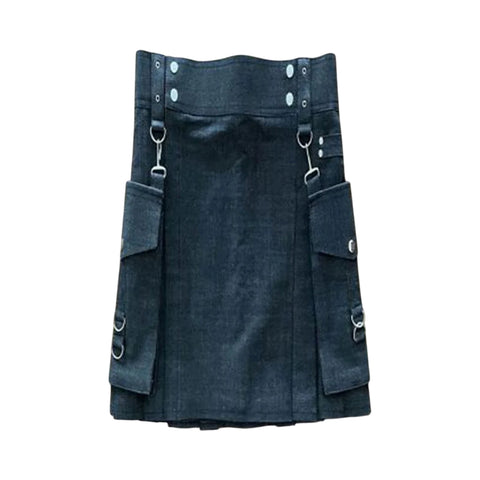 New Black Denim kilt