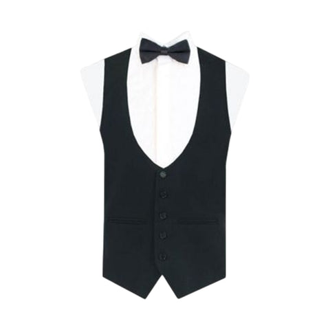 Evening Waistcoat Black With Five Buttons Made To Measure