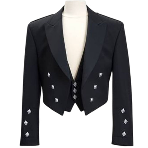 Prince Charlie Black Magee Wool Jacket And Waistcoat