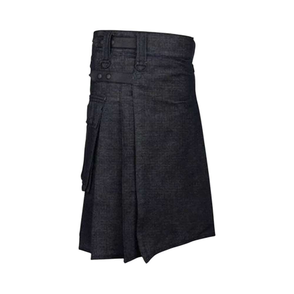 Active Men Denim Utility Kilt