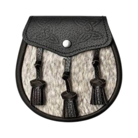 Semi Dress Natural Calfskin Dark Brown Celtic Embossed Sporran